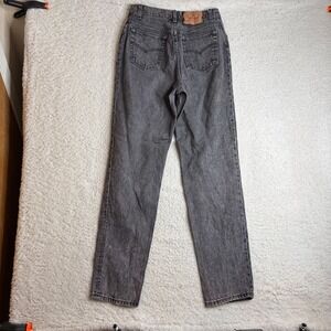 Vintage Levis 17501 0601 High Waist Button Fly Gray Acid Wash Jeans USA Made 11